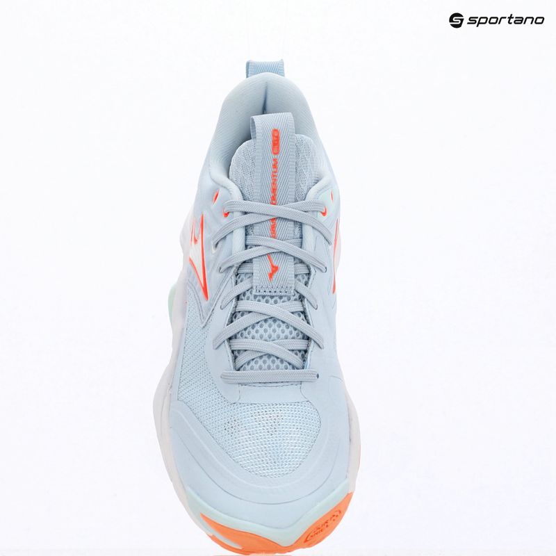 Dámske volejbalové topánky Mizuno Wave Momentum Elite blue finch/white/lava orange 9