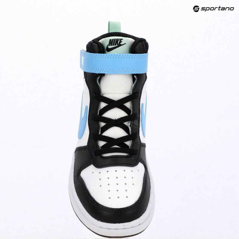 Detské topánky Nike Court Borough Mid 2 white/black/arctic green/football blue 8