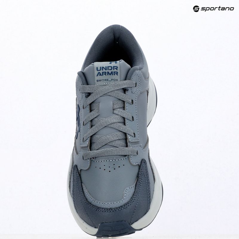 Pánske tréningové topánky Under Armour Edge Leather gravel/blue fog/blackout navy 9