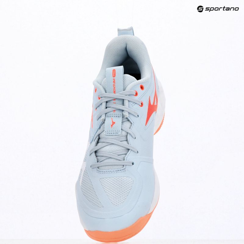 Dámske volejbalové topánky Mizuno Wave Momentum Pro blue finch/lava orange/flamingo coral 9