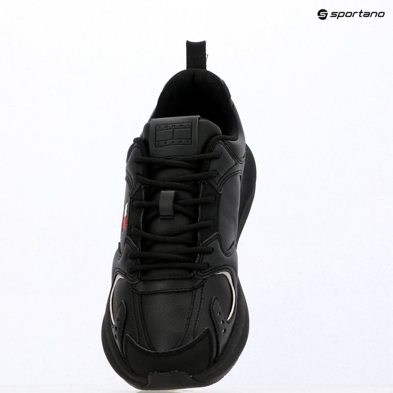 Pánske topánky Tommy Jeans Runn Leather triple black 9