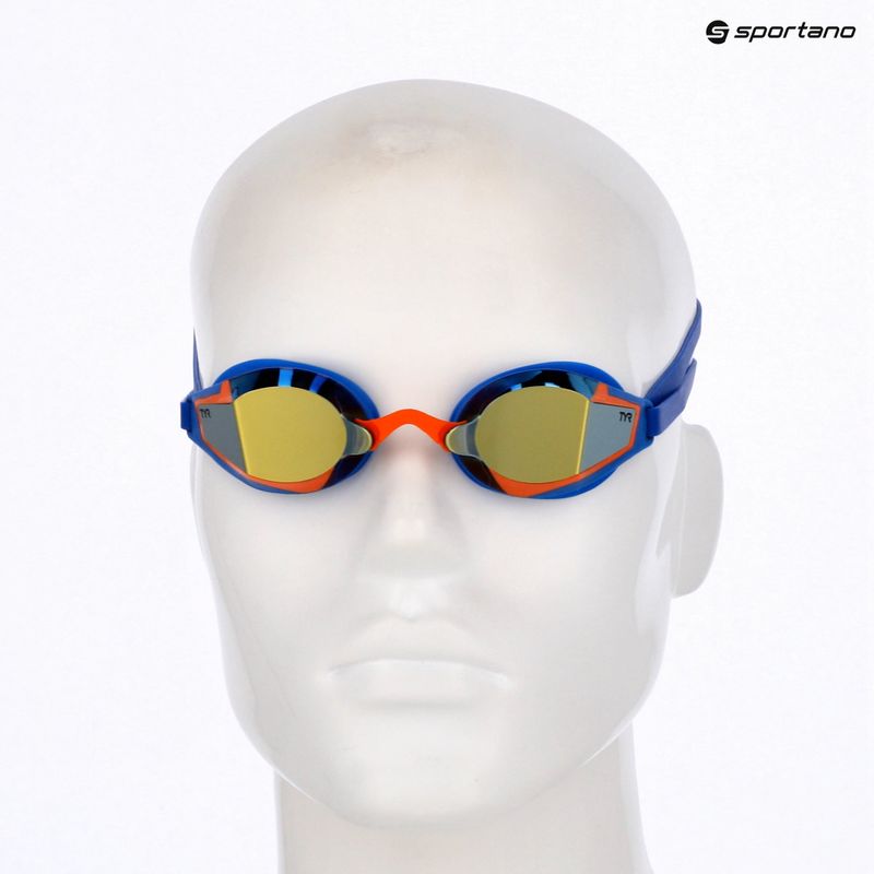 Plavecké okuliare TYR Stealth-X Performance Mirrored navy/gold 6