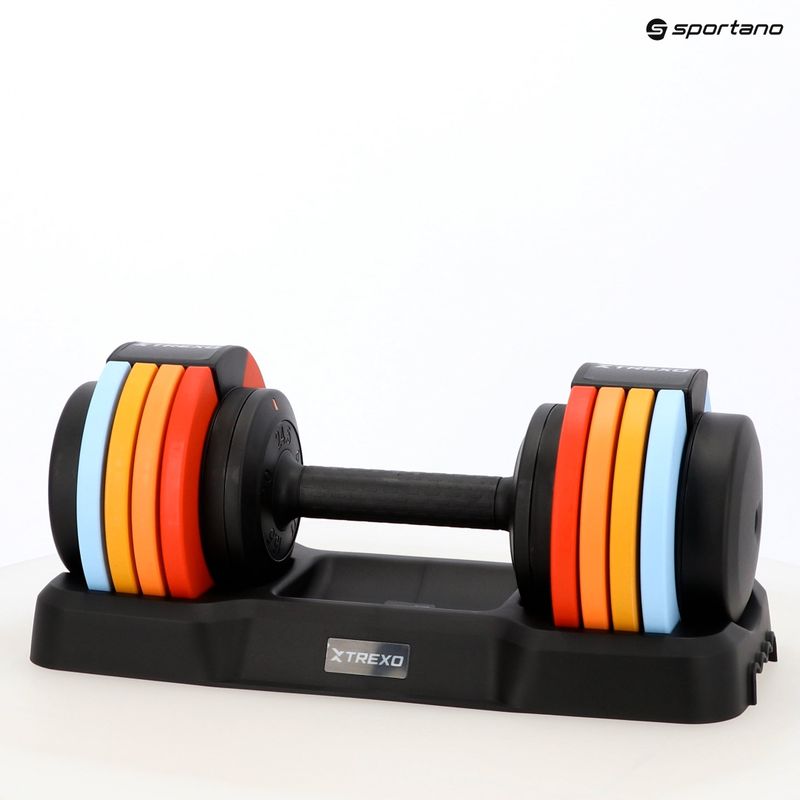 Nastaviteľná činka XTREXO 25 kg viacfarebná 13