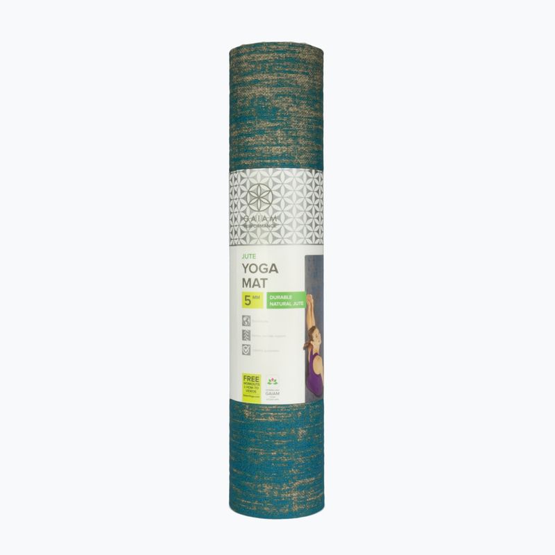 Jógová podložka Gaiam Jute 6 mm blue 6