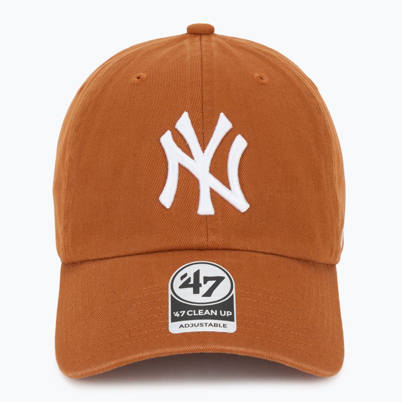 47 Značka MLB New York Yankees CLEAN UP spálená oranžová baseballová čiapka 2