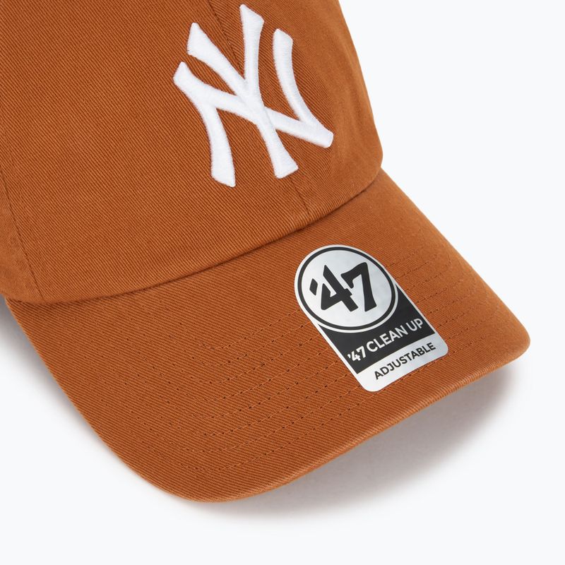 47 Značka MLB New York Yankees CLEAN UP spálená oranžová baseballová čiapka 3