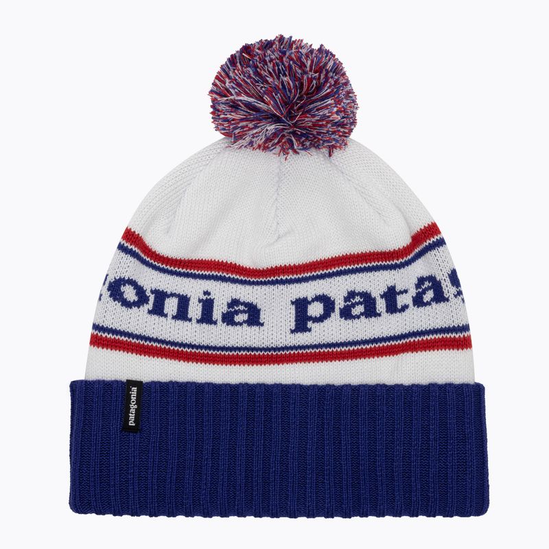 Patagonia Powder Town zimná čiapka park stripe / viking blue 5