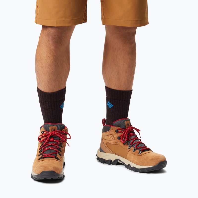 Columbia Newton Ridge Plus II Suede WP elk/mountain red pánske trekové topánky 15