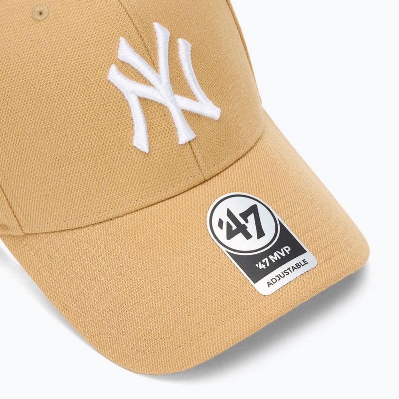 47 Značka MLB New York Yankees MVP svetlo hnedá baseballová čiapka 3