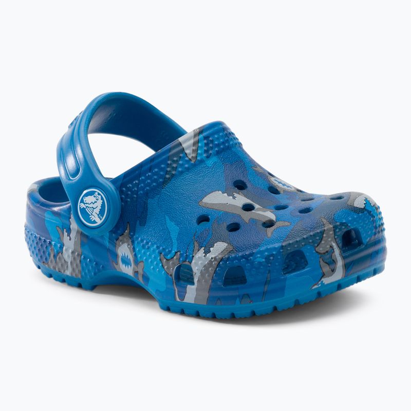Detské žabky Crocs Classic Shark Clog prep blue 2