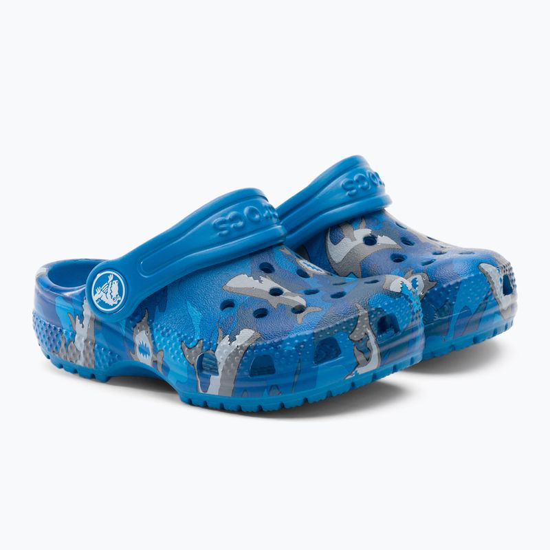 Detské žabky Crocs Classic Shark Clog prep blue 5
