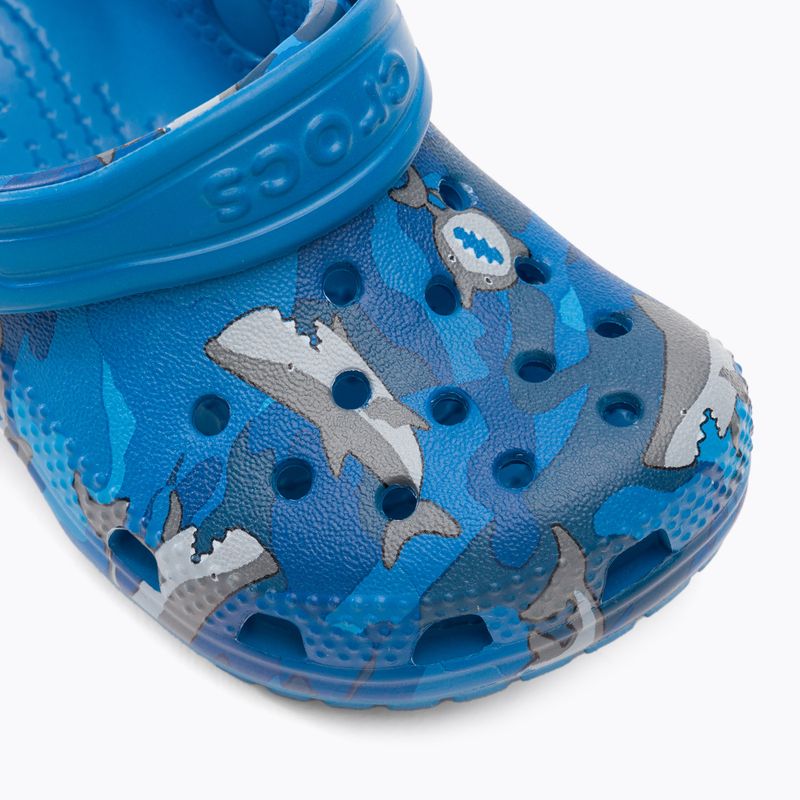 Detské žabky Crocs Classic Shark Clog prep blue 8