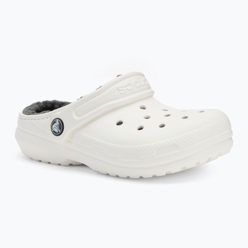 Detské šľapky Crocs Classic Lined Clog Kids white/grey