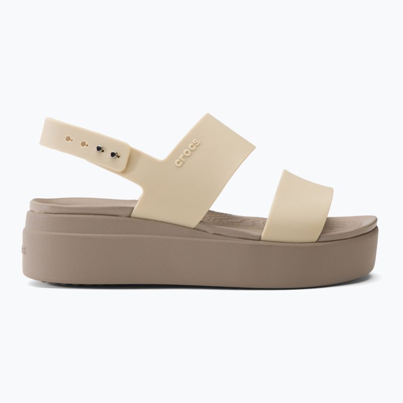 Dámske sandále Crocs Brooklyn Met Low Wedge metal champagne 2