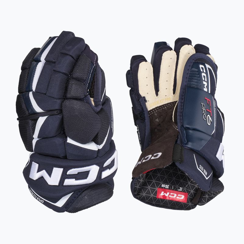Hokejové rukavice CCM JetSpeed FT6 Pro SR navy/white