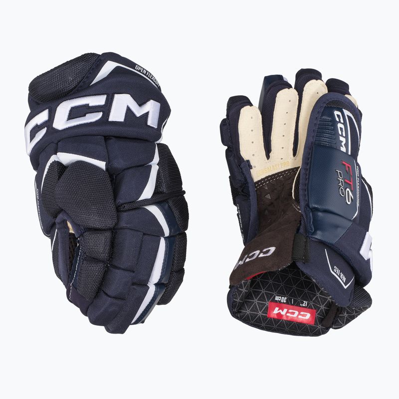 Hokejové rukavice CCM JetSpeed FT6 Pro SR navy/white
