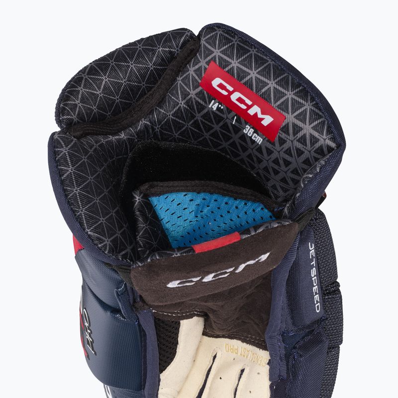 Hokejové rukavice CCM JetSpeed FT6 Pro SR navy/red/white 4