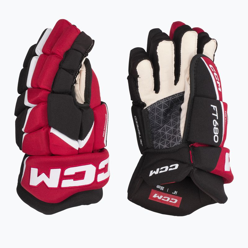 Hokejové rukavice CCM JetSpeed FT680 SR black/red/white