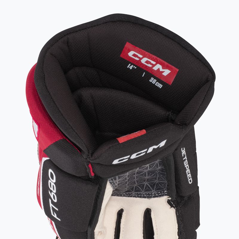 Hokejové rukavice CCM JetSpeed FT680 SR black/red/white 4