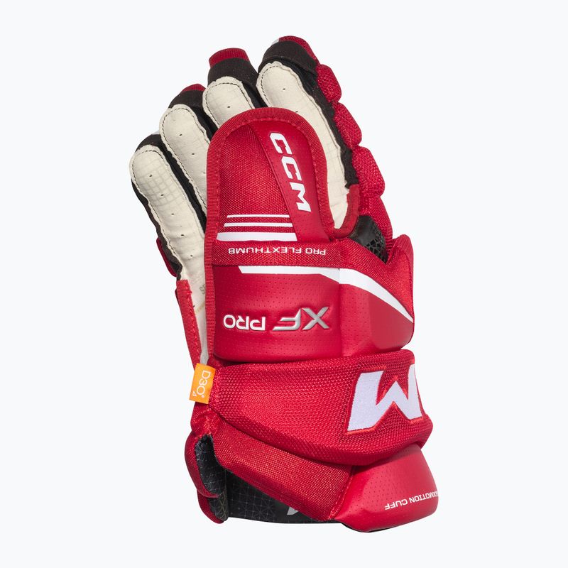 Hokejové rukavice CCM Tacks XF Pro SR červená/biela 3