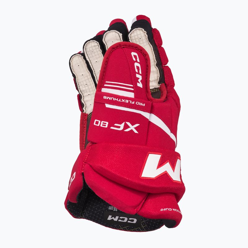Hokejové rukavice CCM Tacks XF80 SR červená/biela 3