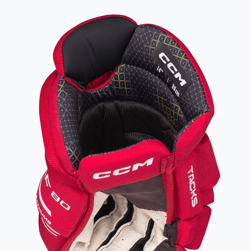 Hokejové rukavice CCM Tacks XF80 SR červená/biela 4