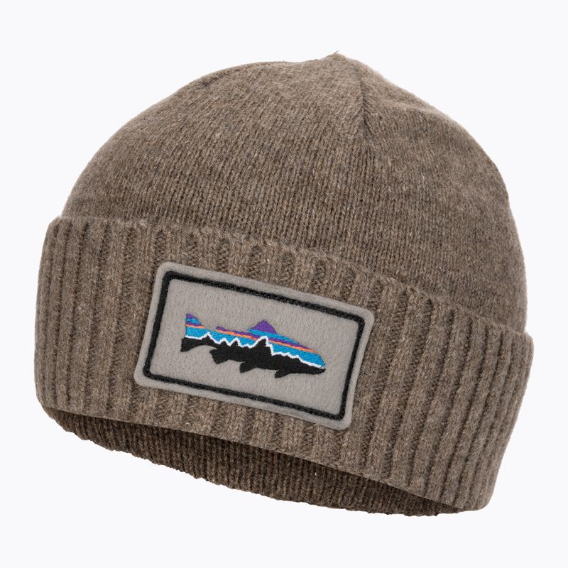Patagonia Brodeo Beanie fitz roy trout patch/ash tan trekkingová čiapka 3