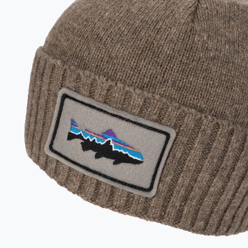 Patagonia Brodeo Beanie fitz roy trout patch/ash tan trekkingová čiapka 4