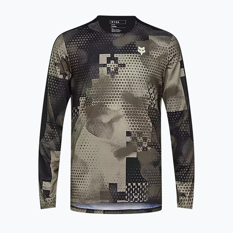 Pánske cyklistické tričko s dlhým rukávom Fox Racing Flexair Ascent Pulse sand