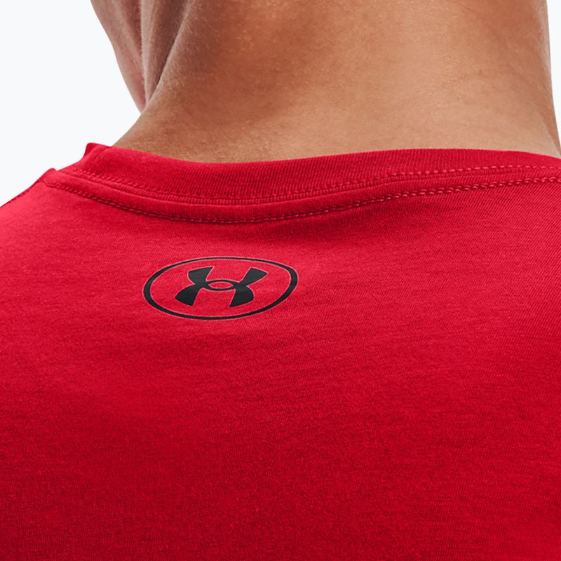 Under Armour Sportstyle Left Chest SS pánske tréningové tričko červená/čierna 3