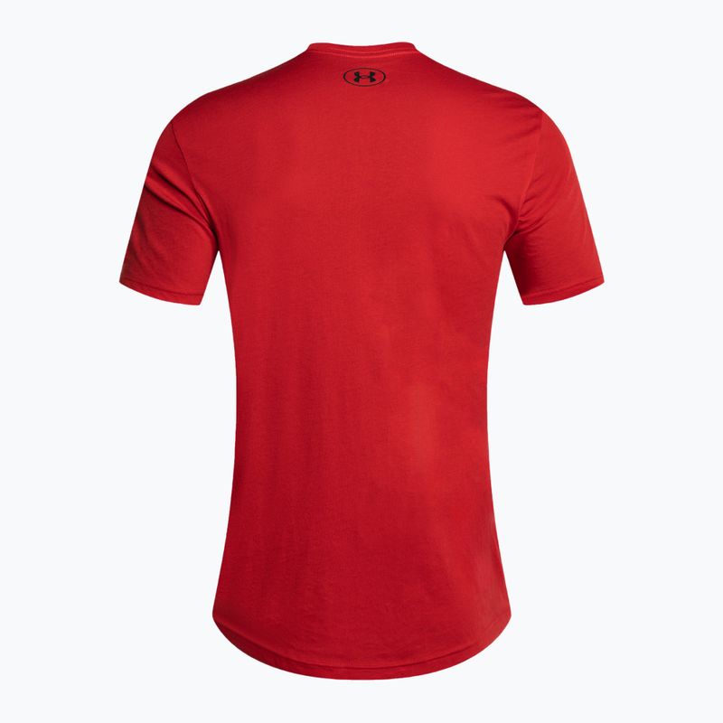 Under Armour Sportstyle Left Chest SS pánske tréningové tričko červená/čierna 5