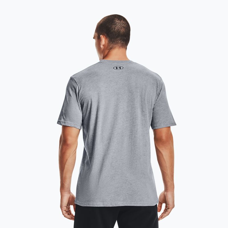 Pánske tréningové tričko Under Armour Sportstyle Left Chest SS steel light heather/black 2
