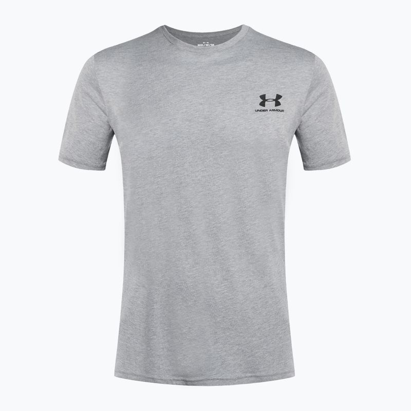 Pánske tréningové tričko Under Armour Sportstyle Left Chest SS steel light heather/black 4