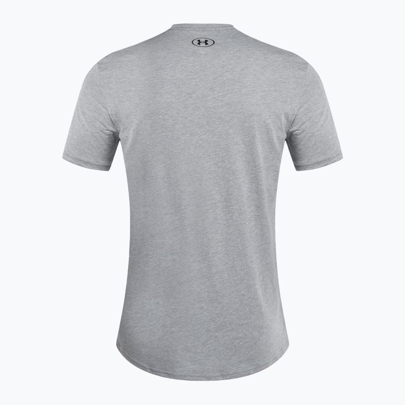 Pánske tréningové tričko Under Armour Sportstyle Left Chest SS steel light heather/black 5