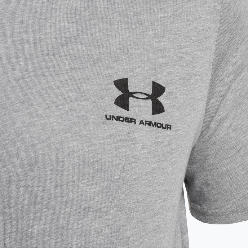 Pánske tréningové tričko Under Armour Sportstyle Left Chest SS steel light heather/black 6