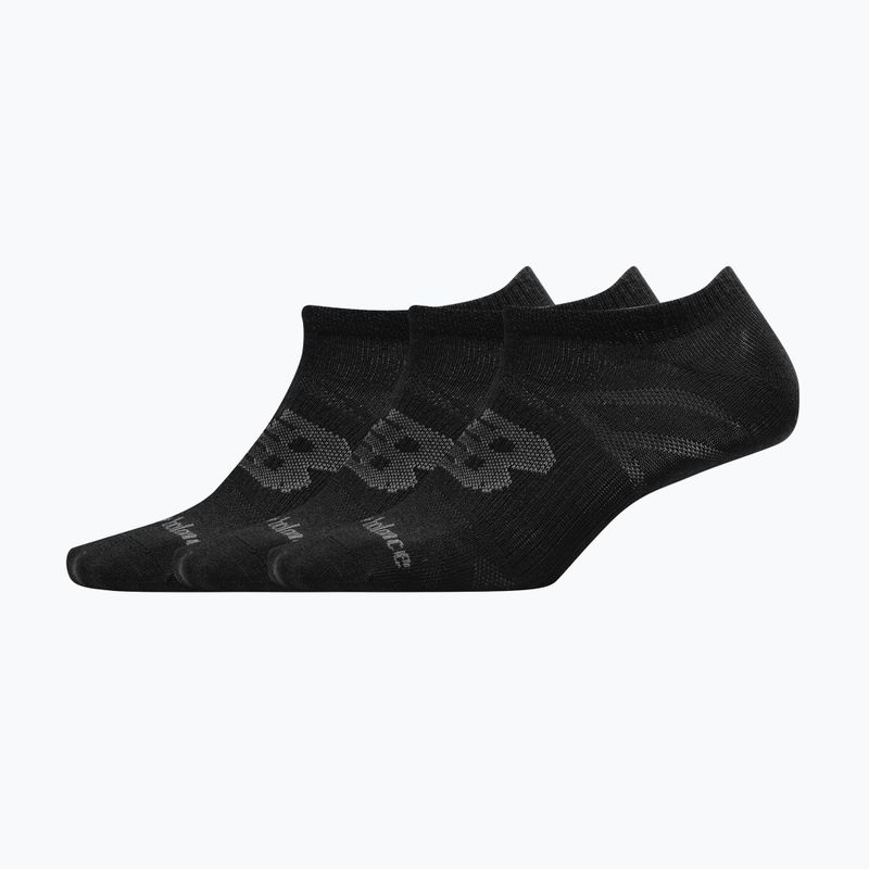 New Balance Flat Knit No Show ponožky 3 páry čierne