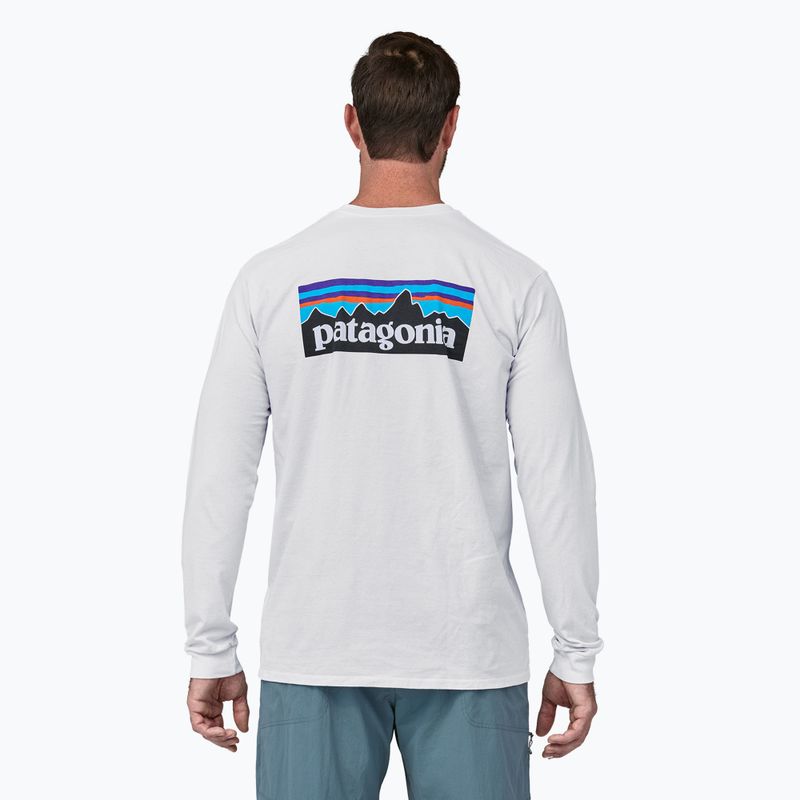 Pánske tričko Patagonia P-6 Logo Responsibili Longsleeve white 2