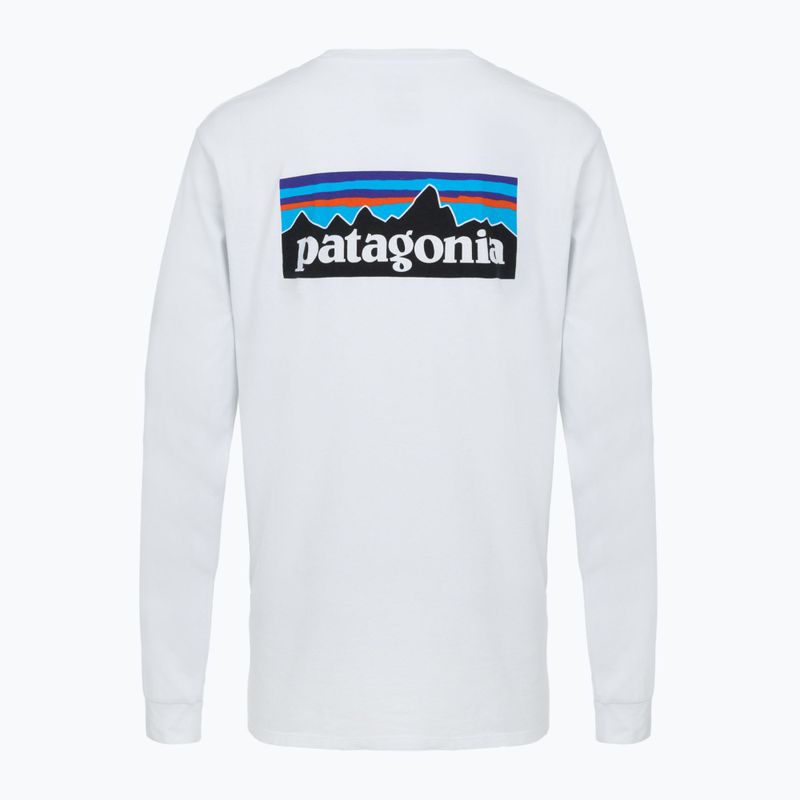 Pánske tričko Patagonia P-6 Logo Responsibili Longsleeve white 2