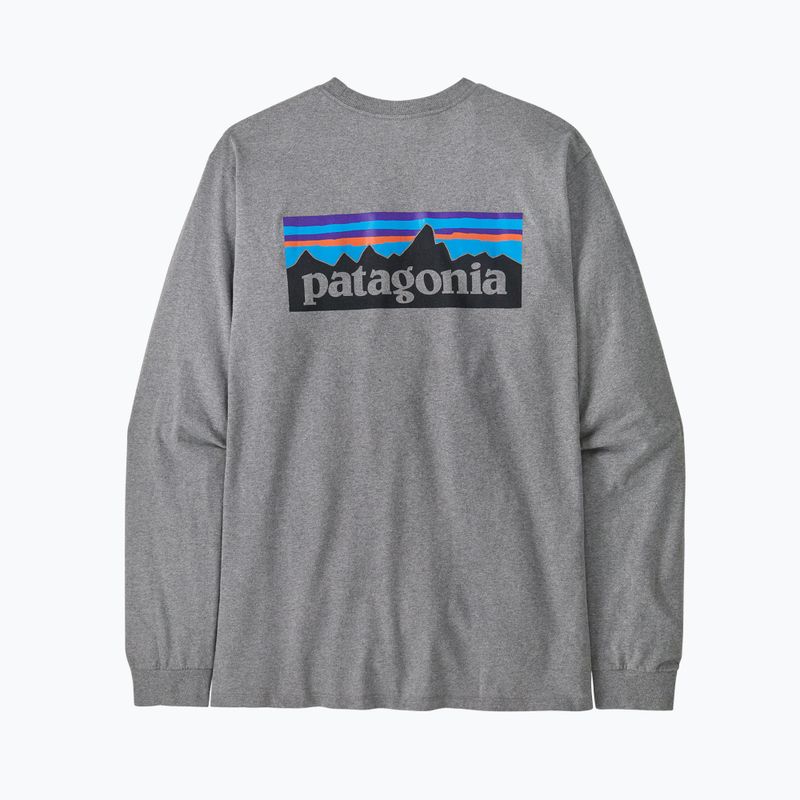 Pánske tričko longsleeve Patagonia P-6 Logo Responsibili gravel heather 4