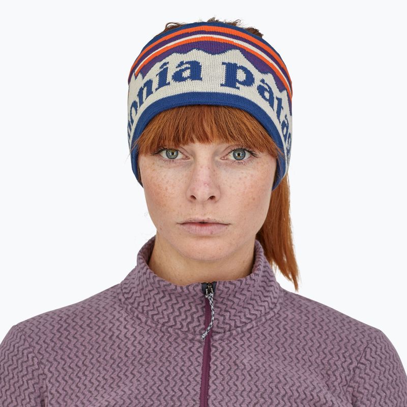 Dámska čelenka Patagonia Powder Town fitz roy sunrise knit/birch white 2