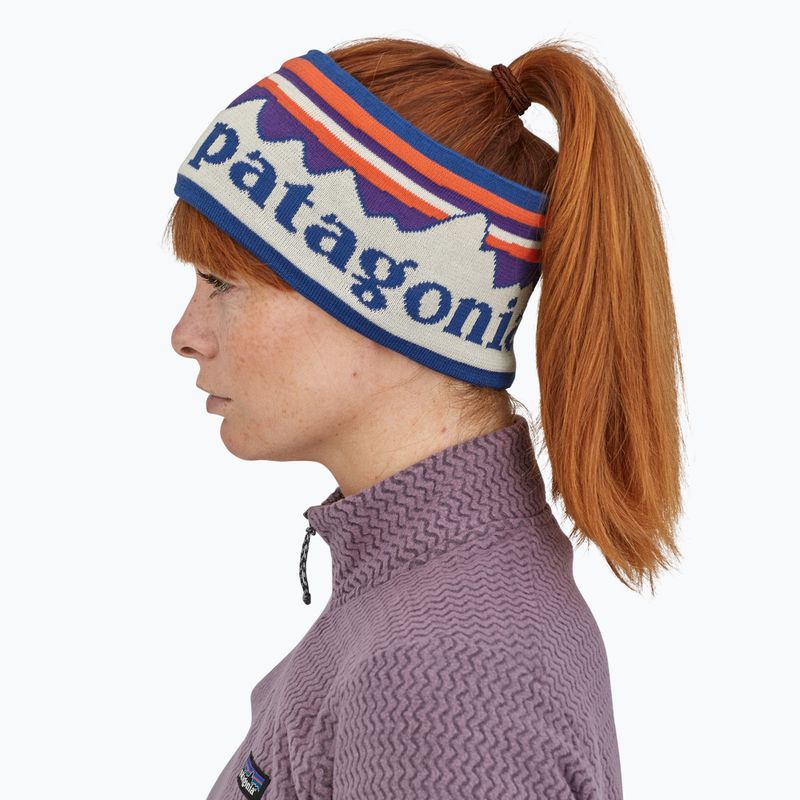 Dámska čelenka Patagonia Powder Town fitz roy sunrise knit/birch white 3