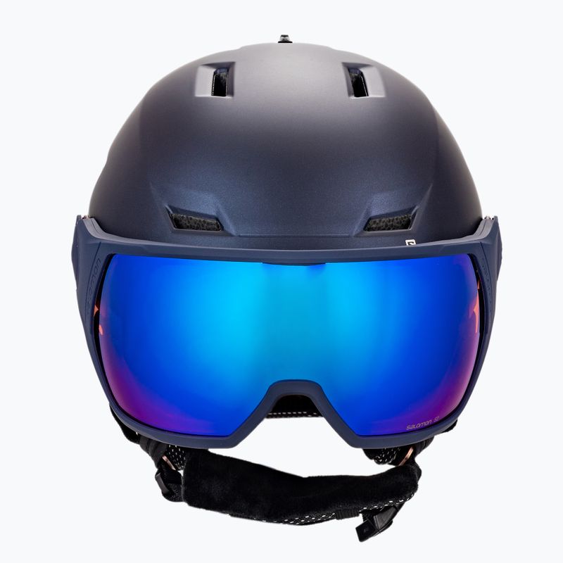 Dámska lyžiarska prilba Salomon Icon Lt Visor tmavomodrá L411998 2