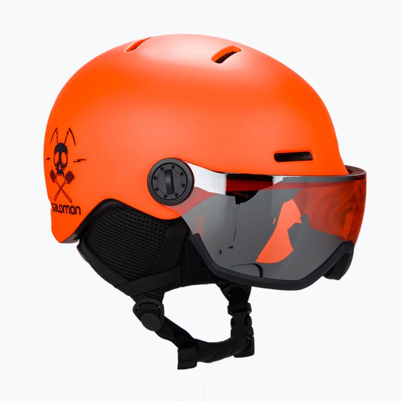 Detská lyžiarska prilba Salomon Grom Visor oranžová L48369