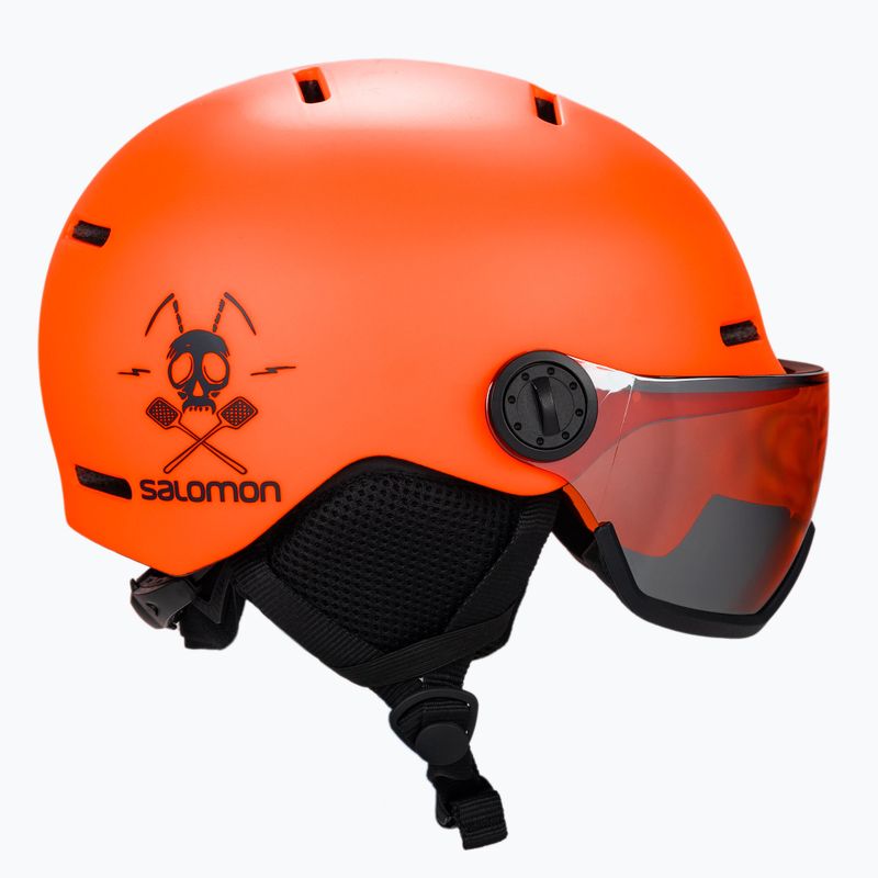 Detská lyžiarska prilba Salomon Grom Visor oranžová L48369 4
