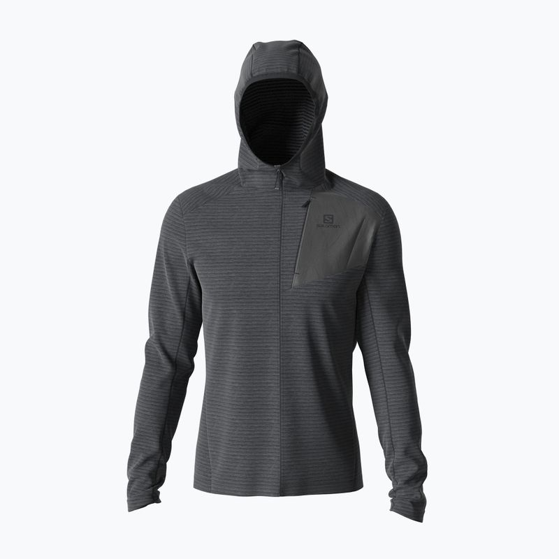 Pánska fleecová mikina Salomon Outline FZ Hoodie čierna LC13683 2