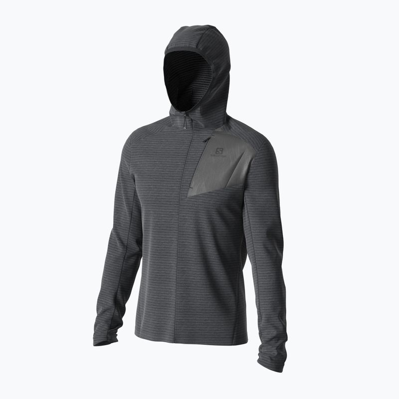 Pánska fleecová mikina Salomon Outline FZ Hoodie čierna LC13683 4