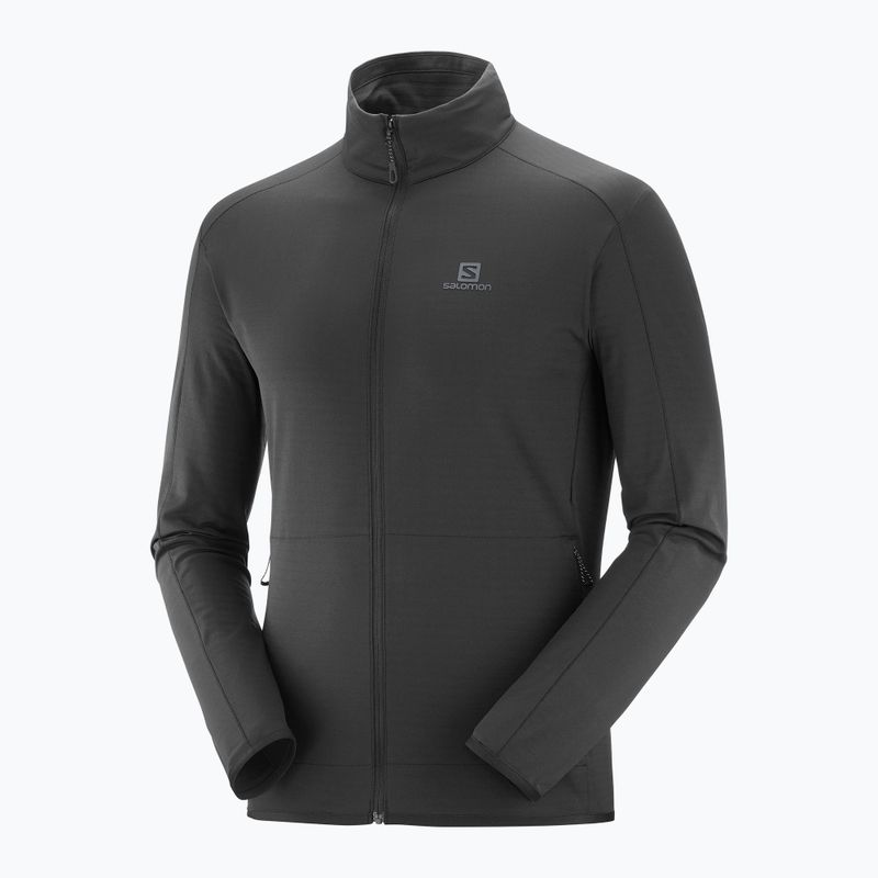 Pánska fleecová mikina Salomon Outrack Full Zip Mid čierna LC13692