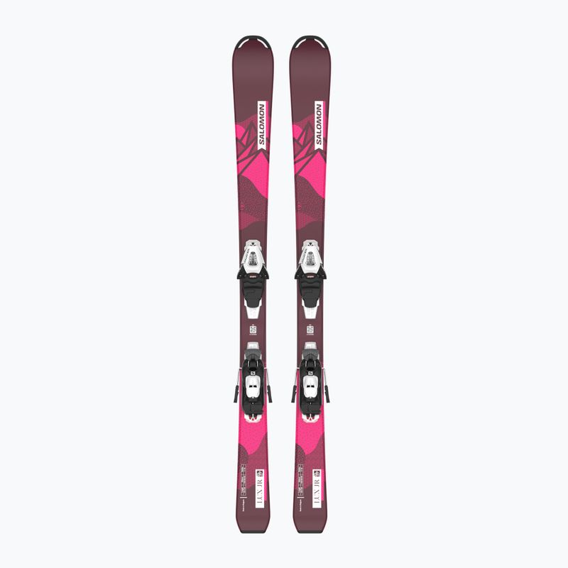 Detské zjazdové lyže Salomon Lux Jr S + C5 bordeau/pink 6