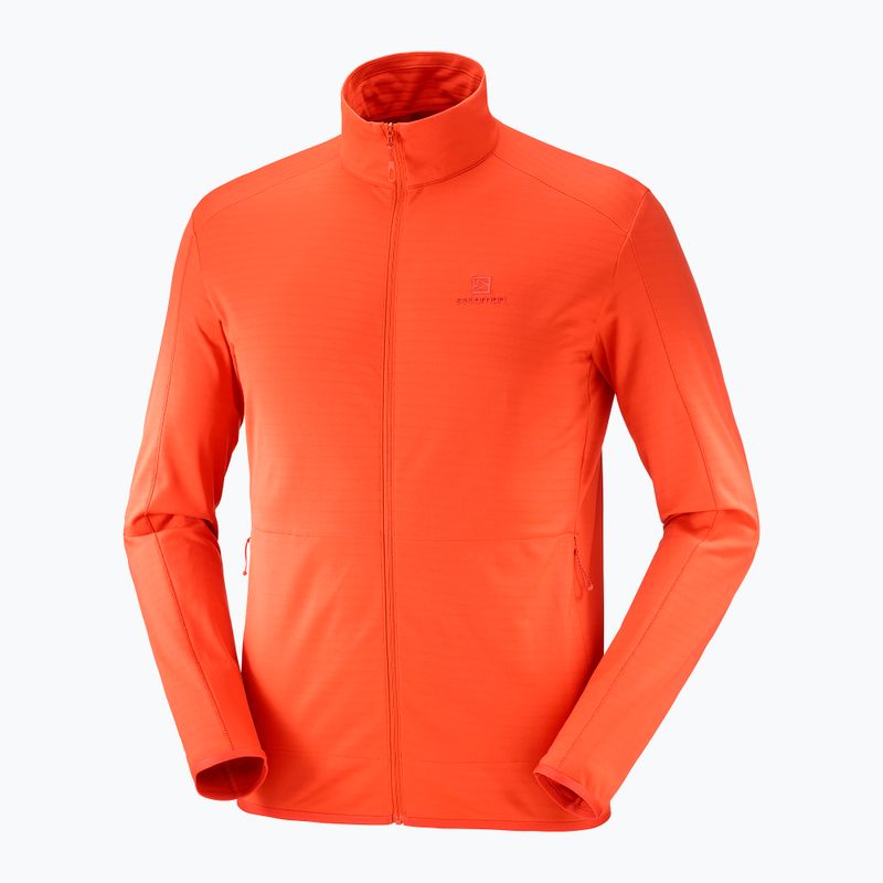 Pánska fleecová mikina Salomon Outrack Full Zip Mid oranžová LC17116