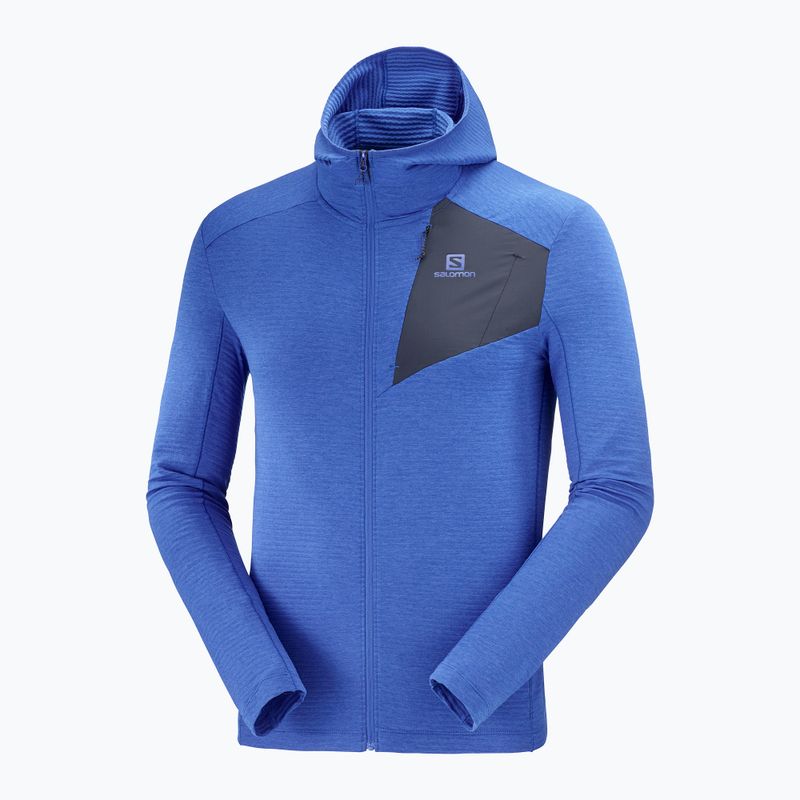 Pánska fleecová mikina Salomon Outline FZ Hoodie modrá LC17879